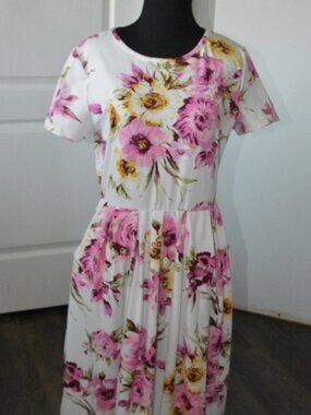 REB. in J. 220 Floral Midi Dress size Large USA Made